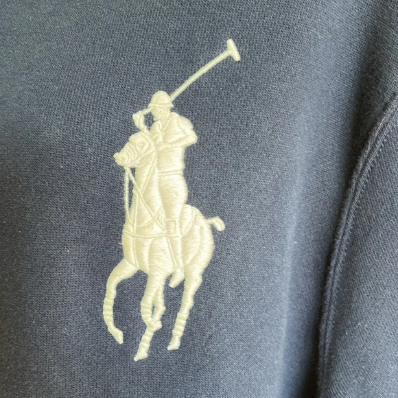 Polo Ralph Lauren Big Pony Fleece Hoodie, Blue Size Large, Preppy, Old Money. - Picture 9 of 16